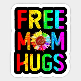 Free Mom Hugs Gay Pride Lgbt Daisy Rainbow Flower Mother Day Sticker